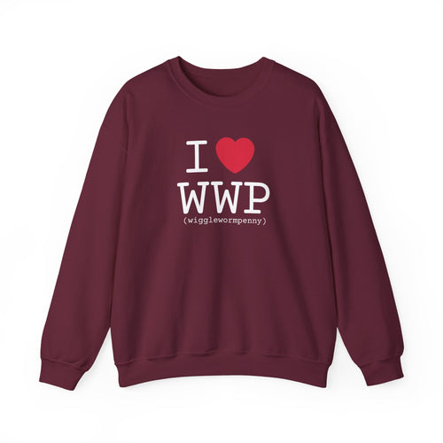 I Love Wiggle Worm Penny Crewneck Sweatshirt