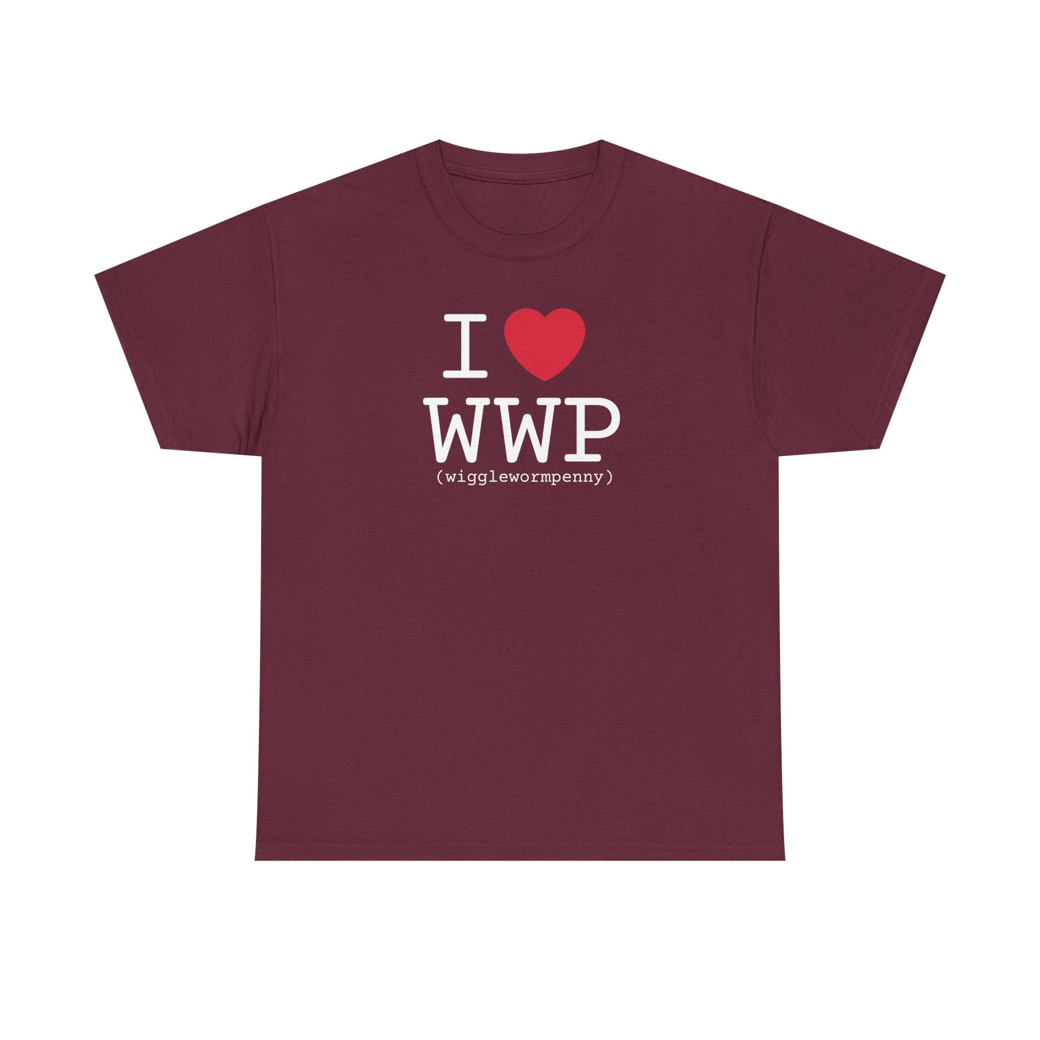 I Love Wiggle Worm Penny Unisex T-Shirt