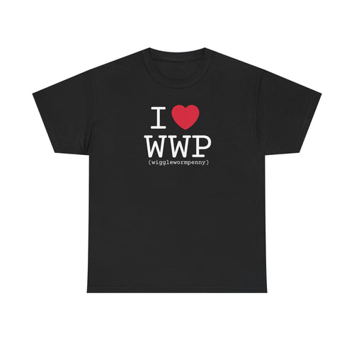 I Love Wiggle Worm Penny Unisex T-Shirt